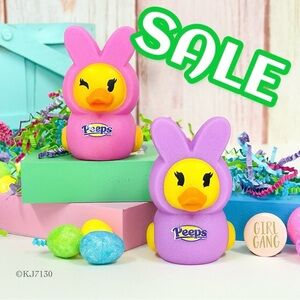 Peeps Duckalooz Easter Peeps Rubber Duck Duckie Set X2 NEW HTF Pink & Purple